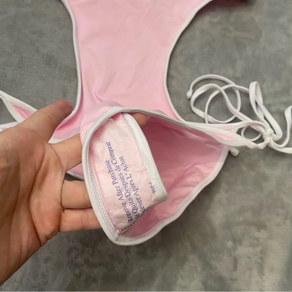 New! Frankie’s bikinis Amalia one piece monokini pink heart 27761